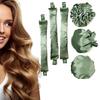 3Sets/6PCS Ariuvor Satin Heatless Hair Rollers for Overnight Curls, Soft Headband Rods with Hair Caps for All Hair Types (3-golden)