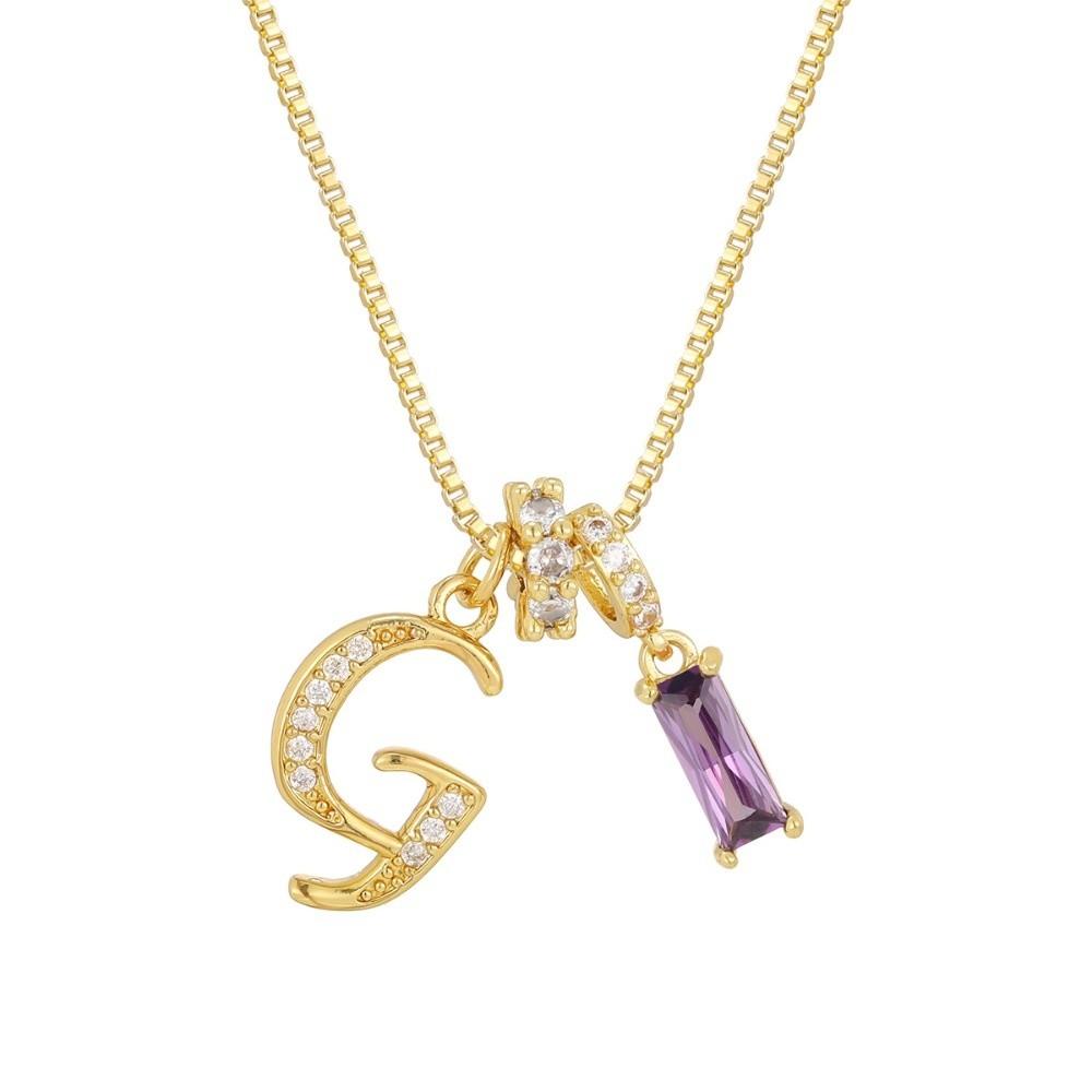 Adjustable Letter Jewelry Hypoallergenic Shiny Zircon Embedded Geometric Pendant Necklace Geometric Design Dopamine Style