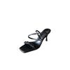 Sandals Spring Square Toe Thin Heel High Heel Elegant French Style Fashion BowOne-Strap Open Toe Women's