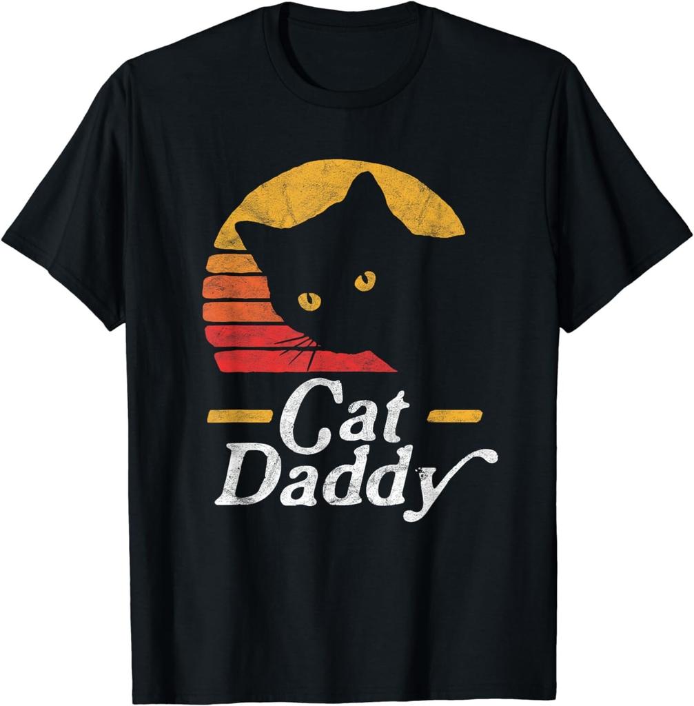 Cat Daddy Vintage Eighties Style Cat Retro Distressed Gift Unisex T-Shirt