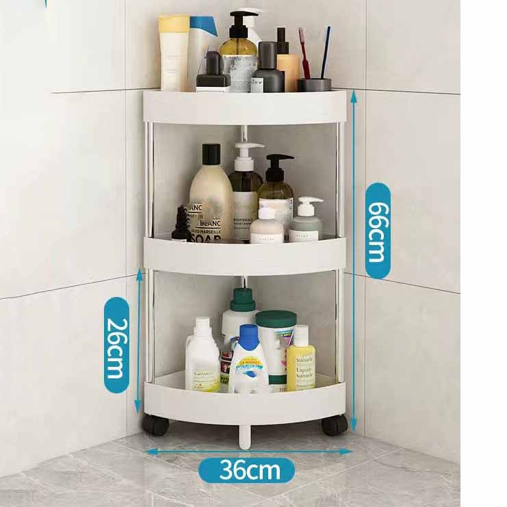 3/4/5-слойная кухонная полка для хранения, треугольная подвижная пластиковая полка для ванной комнаты, компактный органайзер на колесах