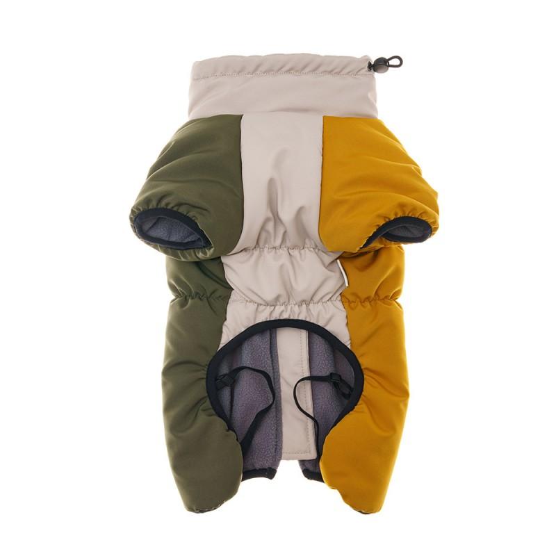 Winter Pet Dog Coat With Reflective Trim High Neck Warm Cotton Jacket Color Block Design Small To Large Breeds