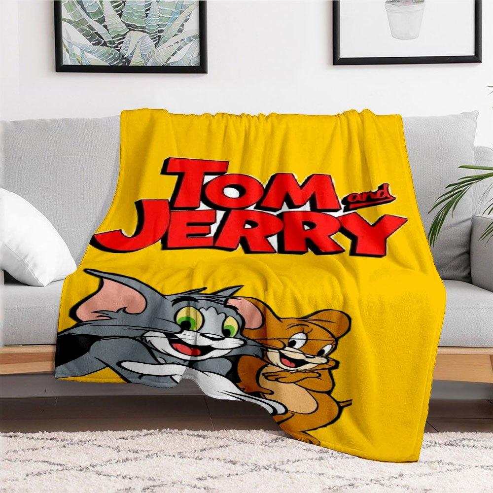 Tom and Jerry Phone WallpaperBlanket Flannel Throw Blanket for Sofa, Bed, Travel, Camping, Office