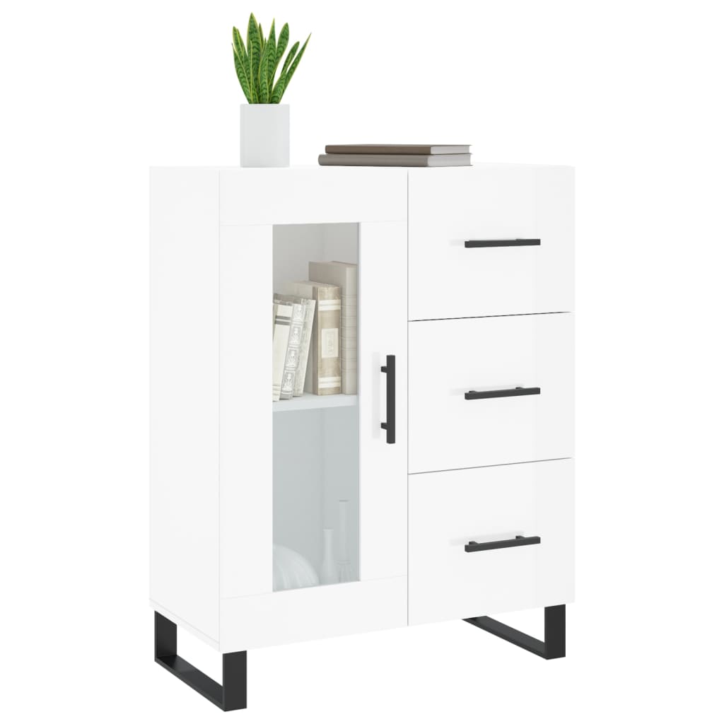 vidaXL Sideboard Hochglanz-Weiß 69,5x34x90 cm Holzwerkstoff