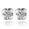 Women's Silver-plated Stud Earrings Korean Version of Lucky Leaf Grass Flower Language Stud Earrings