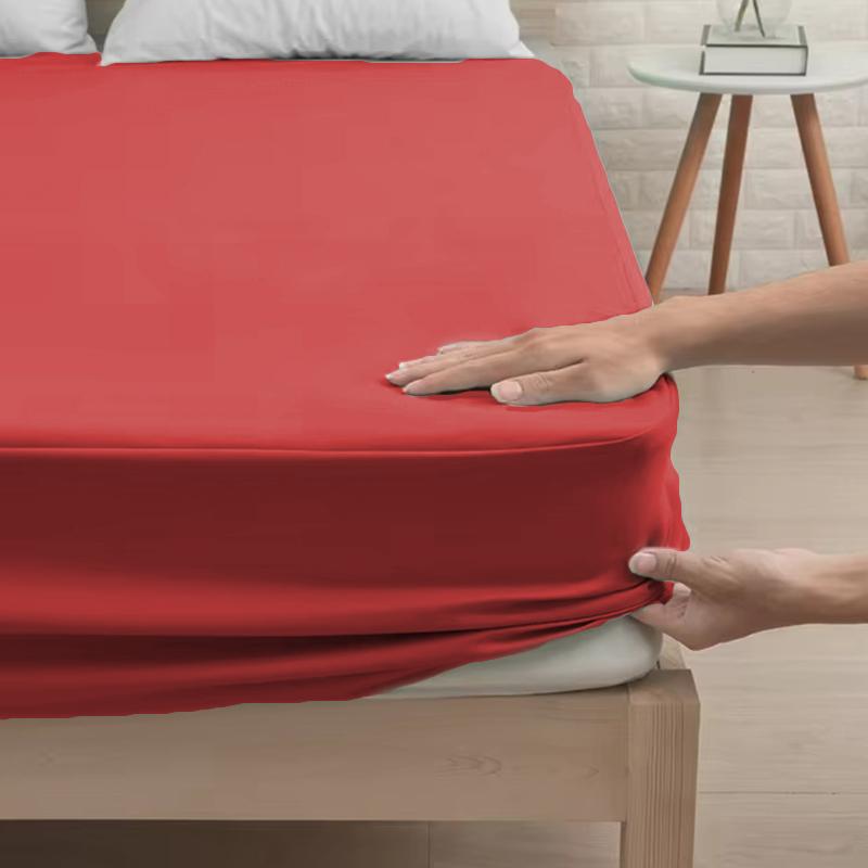1 шт. однотонная простыня на резинке, водонепроницаемый наматрасник, простыня с глубоким карманом, мягкое, удобное и прочное постельное белье, полная обертка 360°