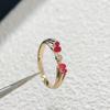 Qijia 925 Sterling Silver CNC Diamond Enamel Gourd Ring