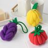 4pcs Soft Fruit Shower Balls Does Not Scatter Scrubbing Vegetable Bath Ball Soft Bubble Fun Bubble Bath Flower