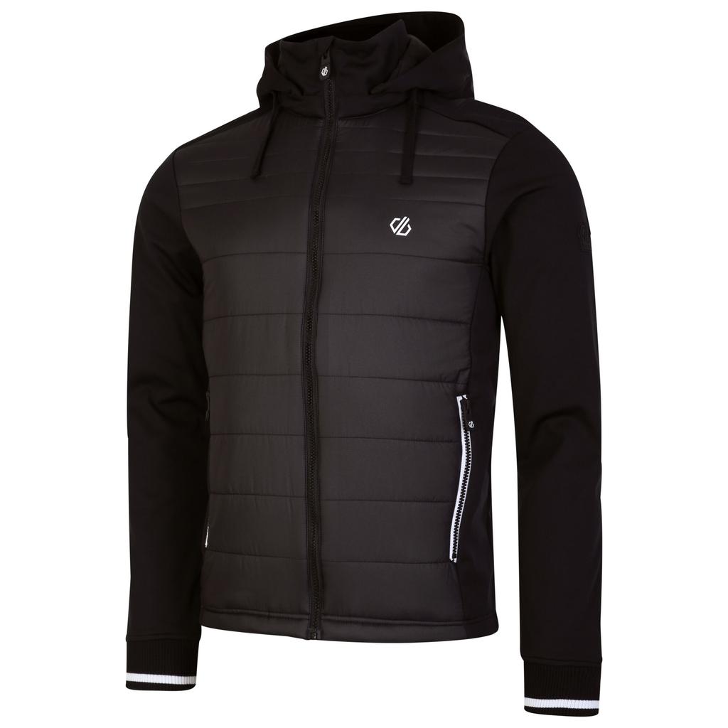 Mens Hooded Padded Full Zip Hybrid Jacket