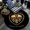 Custom Name,Leeds United pattern round rug,Carpet Rug for Living Room Bedroom Playroom ,Non-slip Floor Mat,Holiday Gifts and Birthday Gifts.