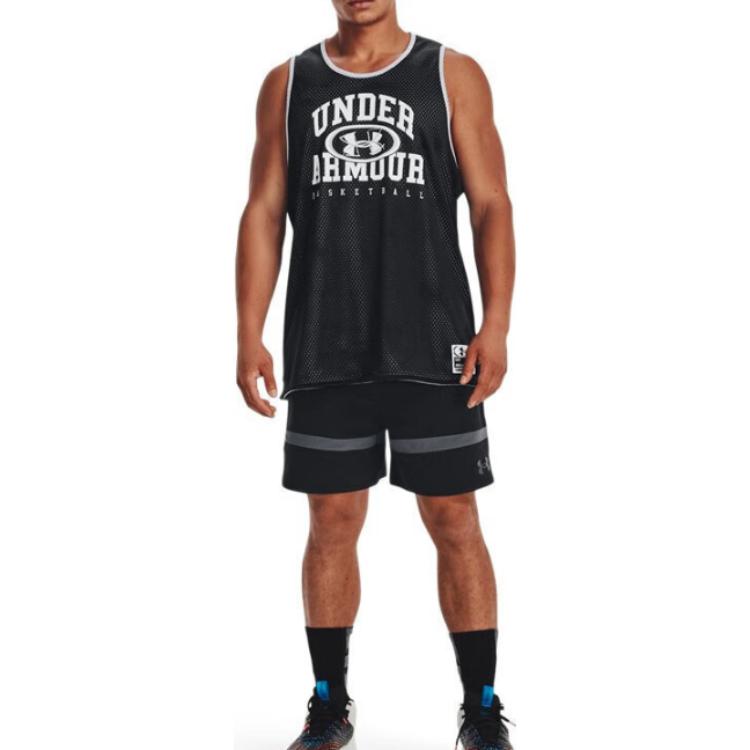 Under Armour Шорты для баскетбола с полосатой отделкой, мужские, черные 1377309-001