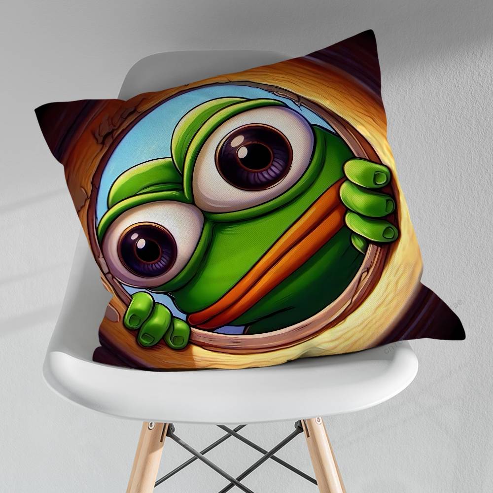 Funny Art PPepe The Frog Throw Pillow Case Living Room Sofa Cushion Cover For Home Bedroom Decoration Protector