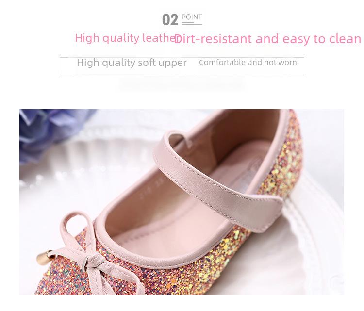 2024 Новые кожаные туфли принцессы Эльзы для маленьких девочек