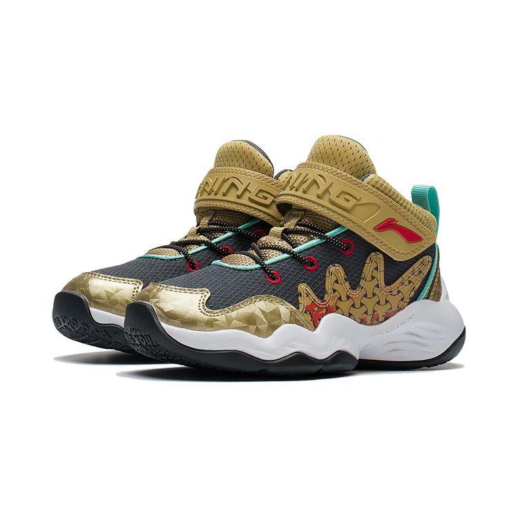 Li Ning Kids Pioneer Team 2.5 амортизирующая спортивная повседневная обувь детская повседневная обувь Ancient-Gold YKNS092-7