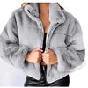 Women's Autumn/Winter Rabbit Hair Faux Fur Zipper Cardigan Coat