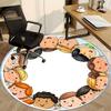1pc Round Illustration Chair Carpet for Office, Soft Flannel Throw Mat, Perfect for Office, Christmas, Easter