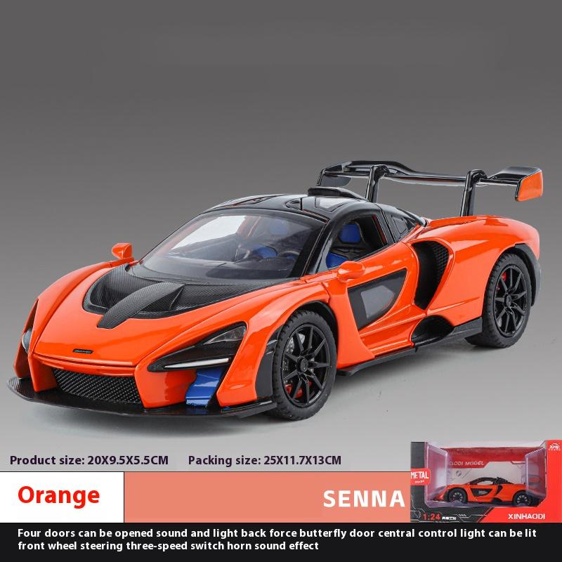 Масштаб 1/24 Сплавная модель суперкара McLaren Senna, Детская игрушечная машина со светом и звуком, Подходит для подарков на день рождения мальчикам