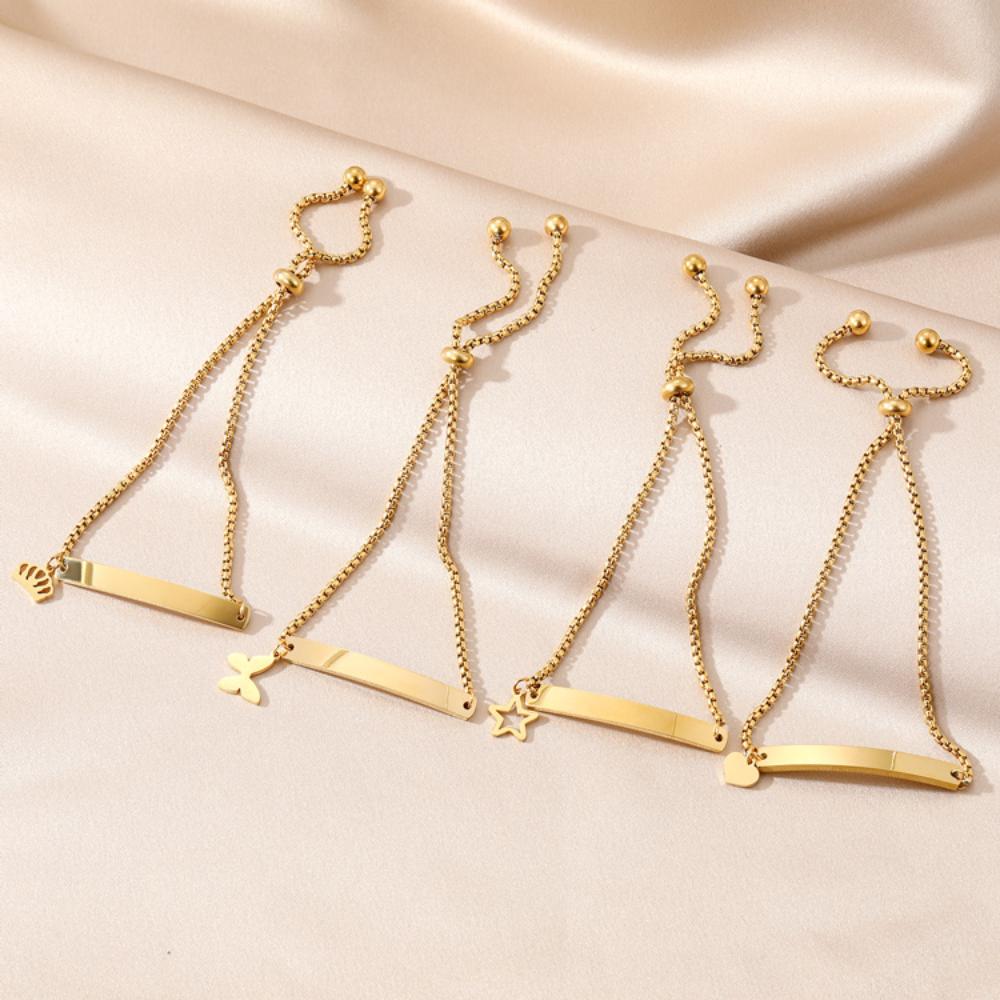 New Love Star Pendant Firm Bracelet Girl Cute Fashion Charm Luxury Simple Bracelet Exquisite Girl Gift Size Adjustment Bracelet