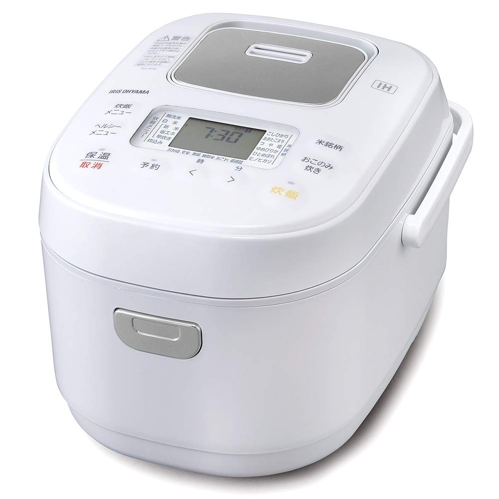 IRIS OHYAMA Rice Cooker 3 Cups IH Type 40 Different Types of Cooking Function Extra Thick Pot Brown Rice 2020 Model White RC-IK30-W
