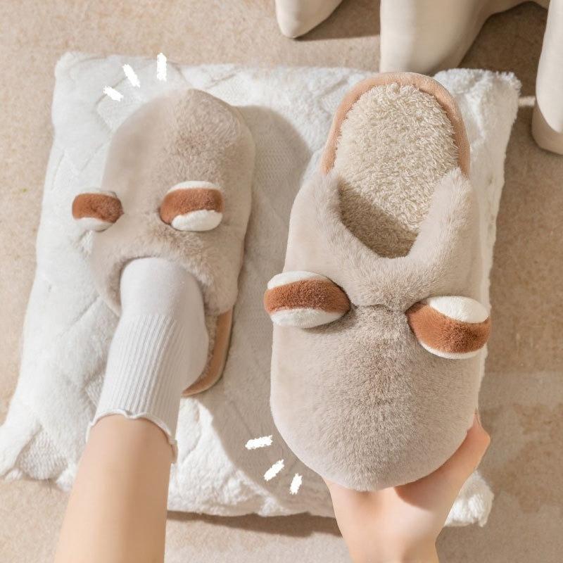 Новый стиль хлопковые туфли для женских домашних тапочек на толстой подошве, противоскользящие и теплые, плюшевые тапочки для пары