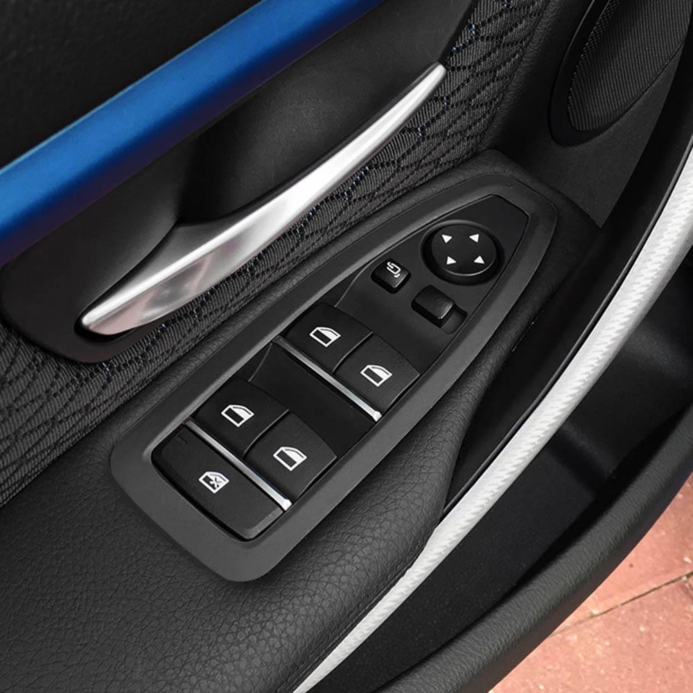 4 шт. Для BMW F30 F35 3 Углеродное волокно Панель отделки подлокотника Декоративная накладка на панель двери Декоративные накладки на кнопки стеклоподъемника для салона Автомобильные аксессуары для стайлинга