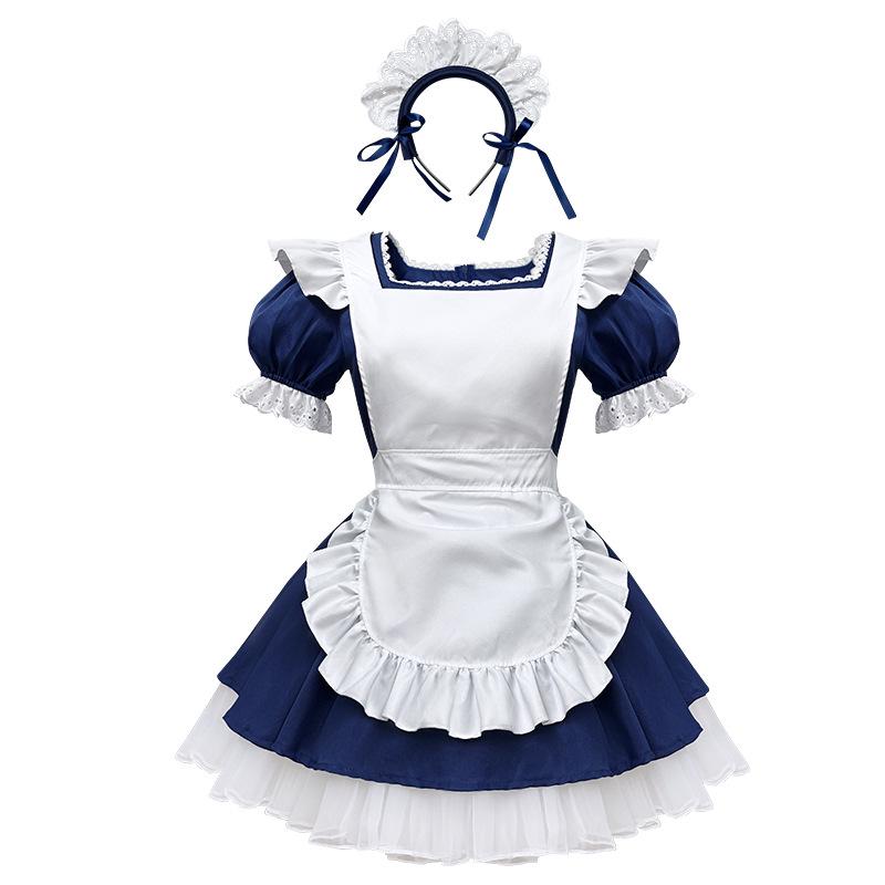 2025 Angelic Maid Navy Blue Lolita Dress Set - Cute Japanese Cosplay Outfit