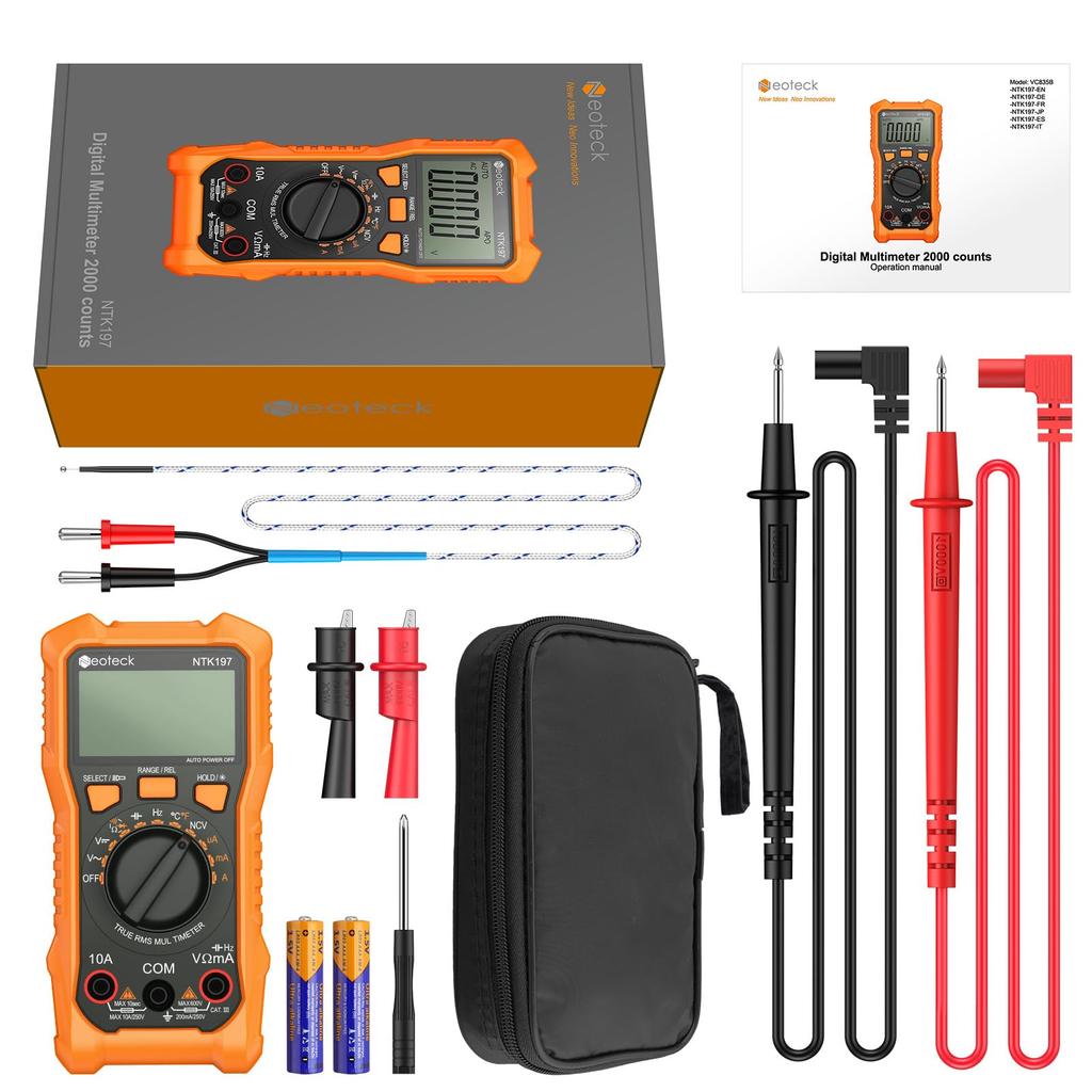 Neoteck Digital 2000 Поддерживает Duty NCV Авто Ручной Хранение Включена Японская Инструкция Мультиметр, Отсчеты, Напряжение AC/DC, Ток AC/DC,