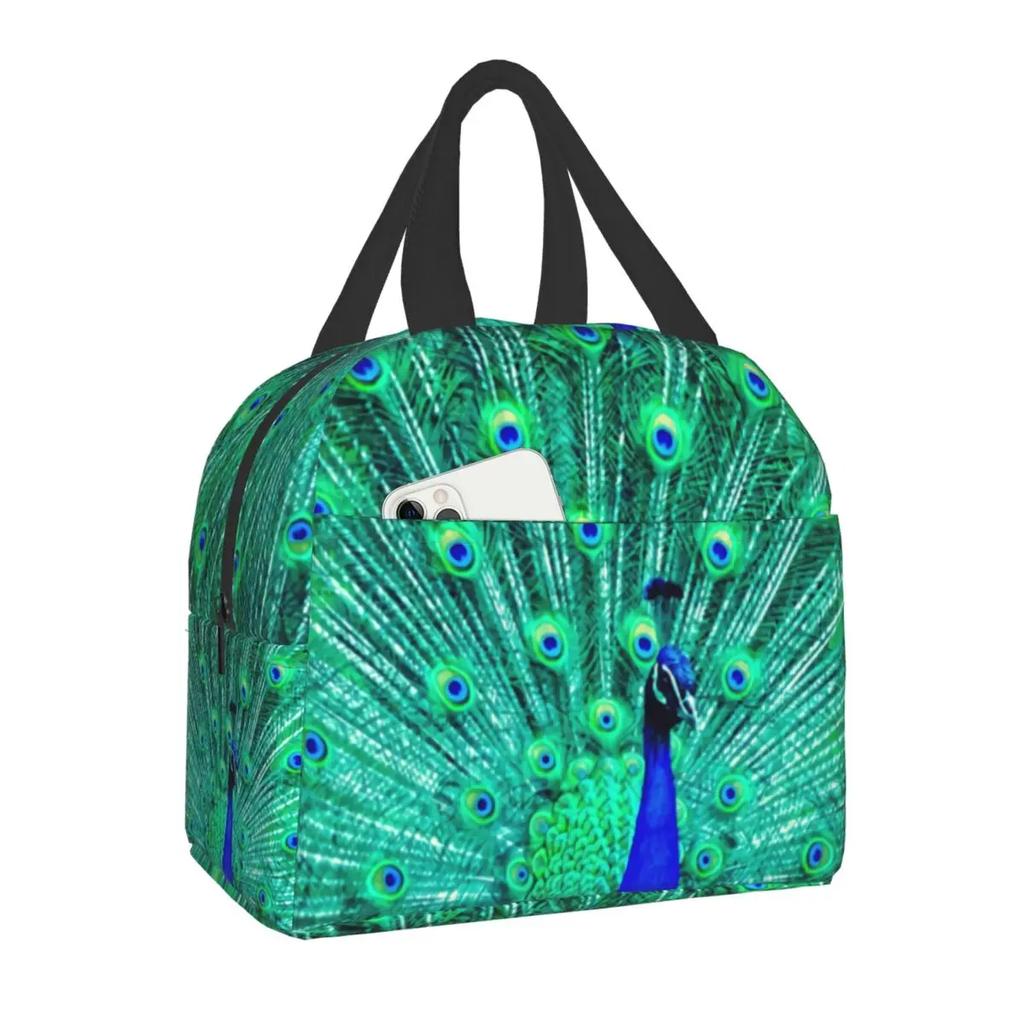 Пользовательские Koi Fish Sakura Blossom в бирюзовой сумке для обеда для мужчин и женщин, термохолодильник, изолированные ланч-боксы для офиса для взрослых