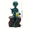 /Funny Resin Alien Drinking Beer Statue For Garden Yard Landscaping Outdoor Desktop Decoration Art Ornament Gift Home Bar..