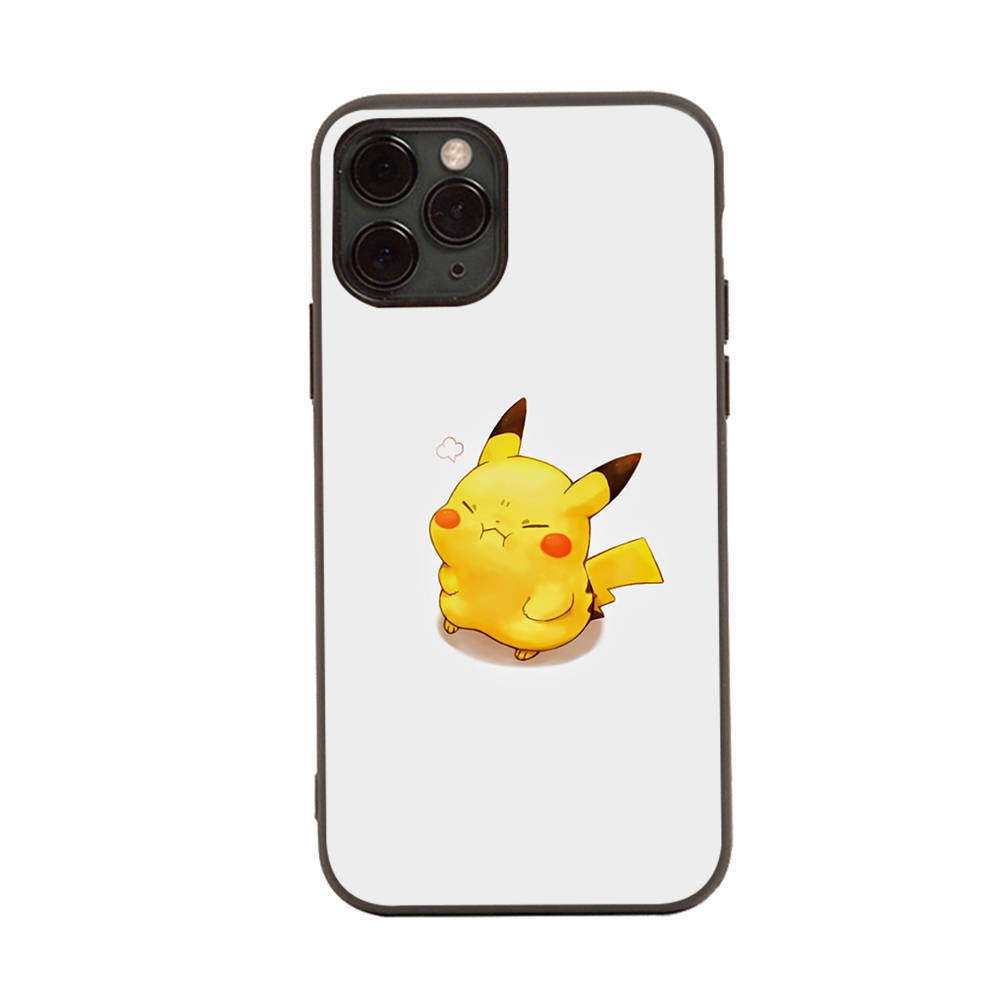 Чехол PK19 Little Cute Pikachu Black Sofe для Samsung Note 20 Lite S24 Ultra S23 A03 A05 A06 A11 A71 A15 A16 A13 A24 A25 A33 A52 A53 A50 M55 M35 Plus