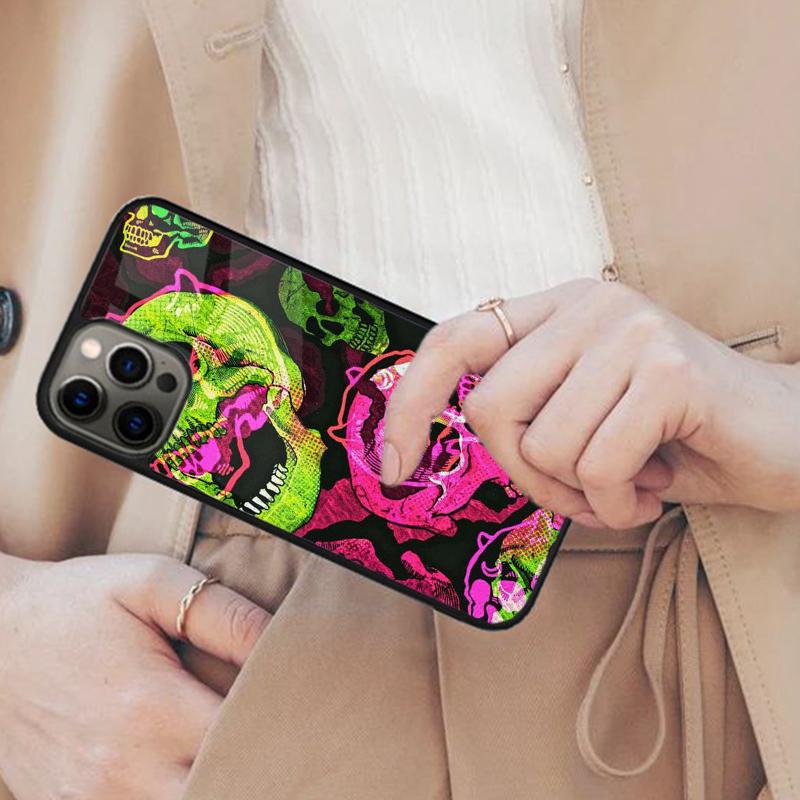 Креативный темный скелет Магнитный чехол для телефона ДЛЯ APPLE iPhone 17 Air 16 14 13 12 Pro Max 15 Plus Беспроводная зарядка MagSafe Чехол