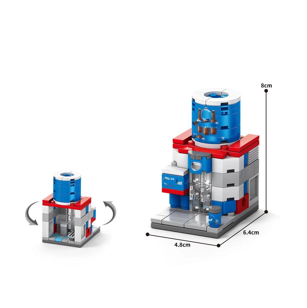 16 стиль Мини Street View Кофейня Пианино Игровой зал Фруктовый книжный магазин Строительные блоки Кирпичи Фильм Модель Игрушка Мальчики Девочки Подарки