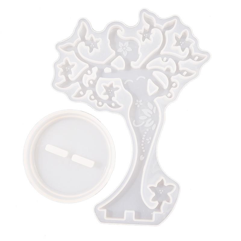 DIY Crystal Epoxy Resin Mold Set DIY Jewelry Stand Mold Jewelry Display Stand Mirror Swing Table Silicone Mold