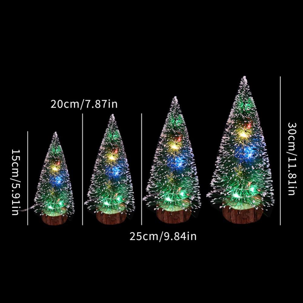 20/30cm Mini Small Pine Needle Tree Warming Light Led Light Christmas Tree Family Gathering Table Decoration DIY Crafts