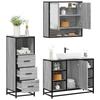 VidaXL Ensemble De Meubles De Salle De Bain 3 Pcs Sonoma Grey, Bathroom Cabinet, Toilet Storage Cabinet, 3301063