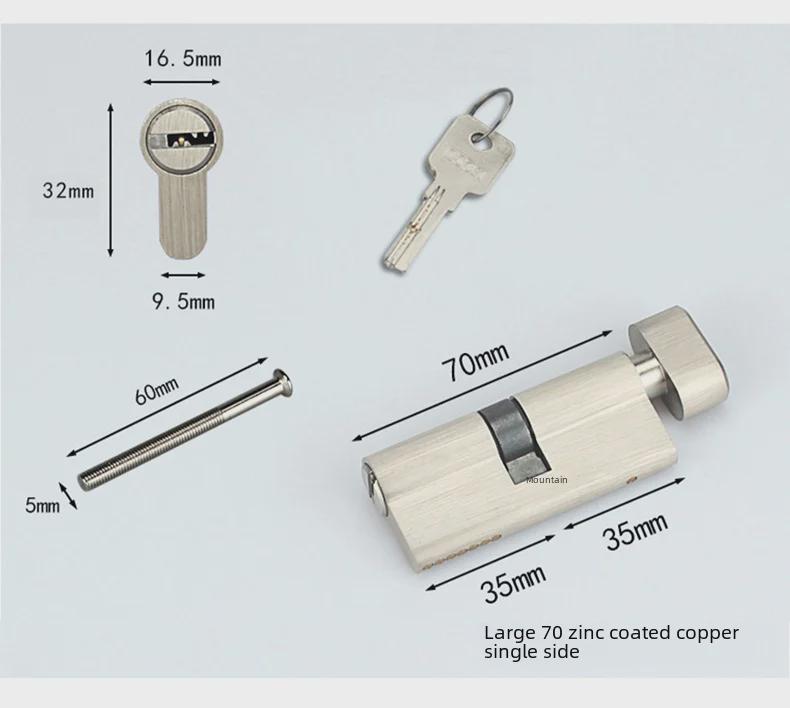 Универсальная ручка-замок для противопожарной двери с медным сердечником для спален и деревянных дверей, размер 70