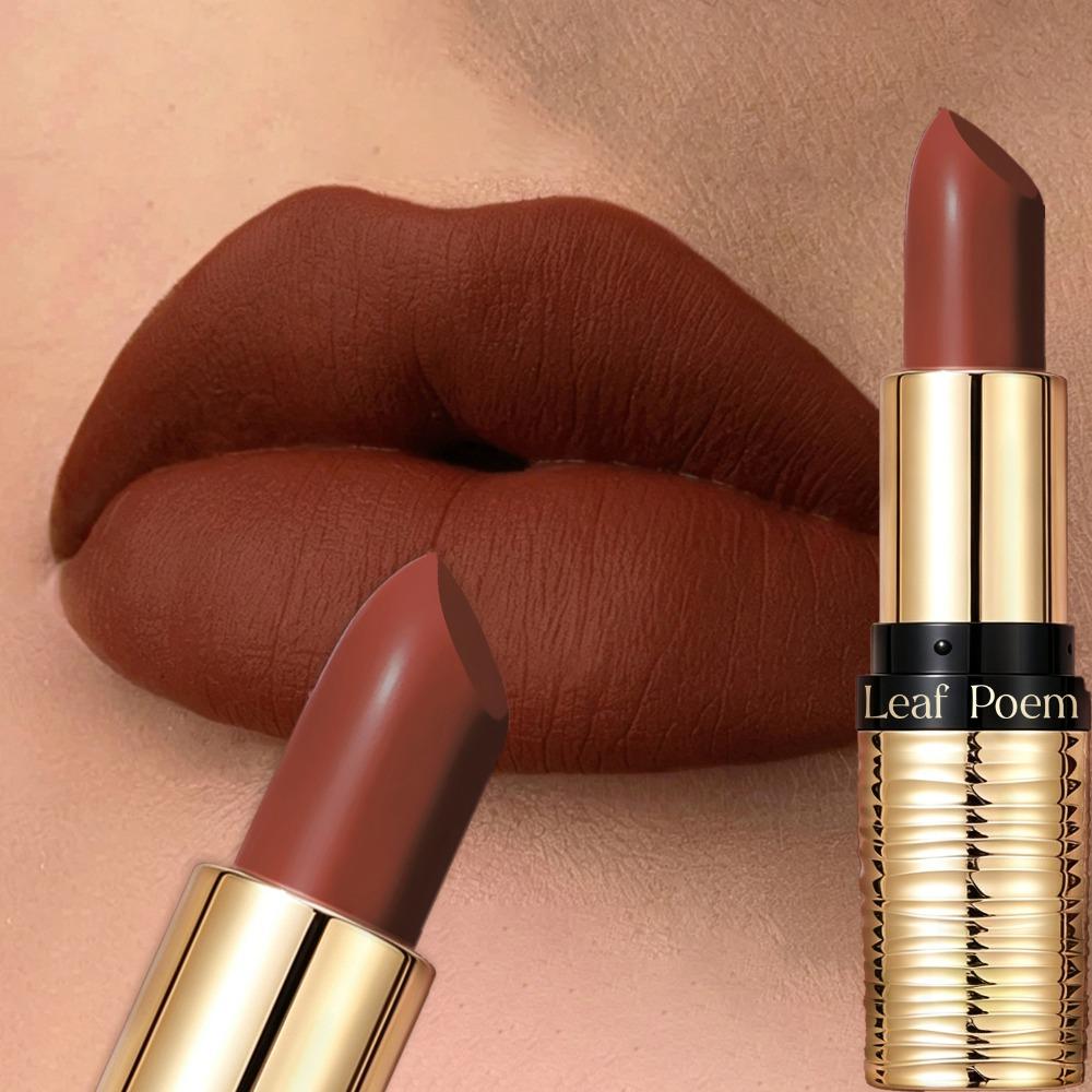 8- Velvet Smooth Matte Lipsticks Waterproof Non-stick Cup Lasting Make-up Moisturizing Nude Brown Solid Lipstick Cosmetics
