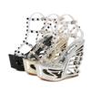 Fashion Big Size 34-41 Summer Woman Shoes Transparent Crystal Stone Platform Wedge Sandals Sexy T-stage Nightclub Ladies Pumps Shoes