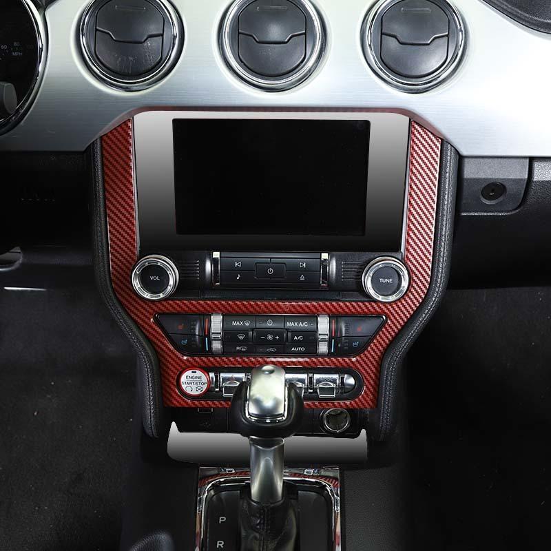 Car Central Control Navigation Panel Decorative Cover Stickers Fit For Ford Mustang 2015 Up ABS Interior Accessories