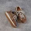Johnature Genuine Leather Lace Up Women's Sports Shoes Retro Soft Sole Comfortable And Lightweight Sneakers