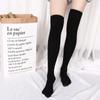 Женские модные черные белые узкие чулки сексуальные чулки выше колена бедра высокие длинные хлопковые чулки