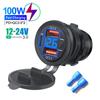 Автомобильное зарядное устройство с тремя портами PD Dual QC3.0 USB-разъем для зарядки с цифровым вольтметром и кнопкой переключения 12 В/24 В для мотоцикла и автомобиля