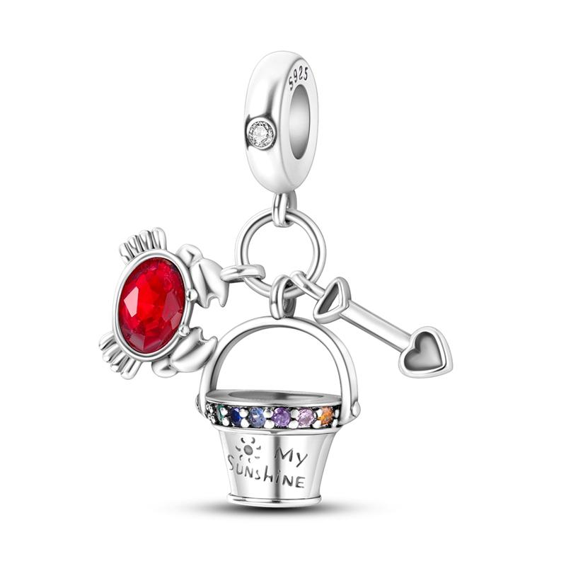 925 Sterling Silver Ferris Wheel Lipstick Eyeshadow Charms Bead Fit 925 Originals Bracelets Valentine's Day Jewelry Gift