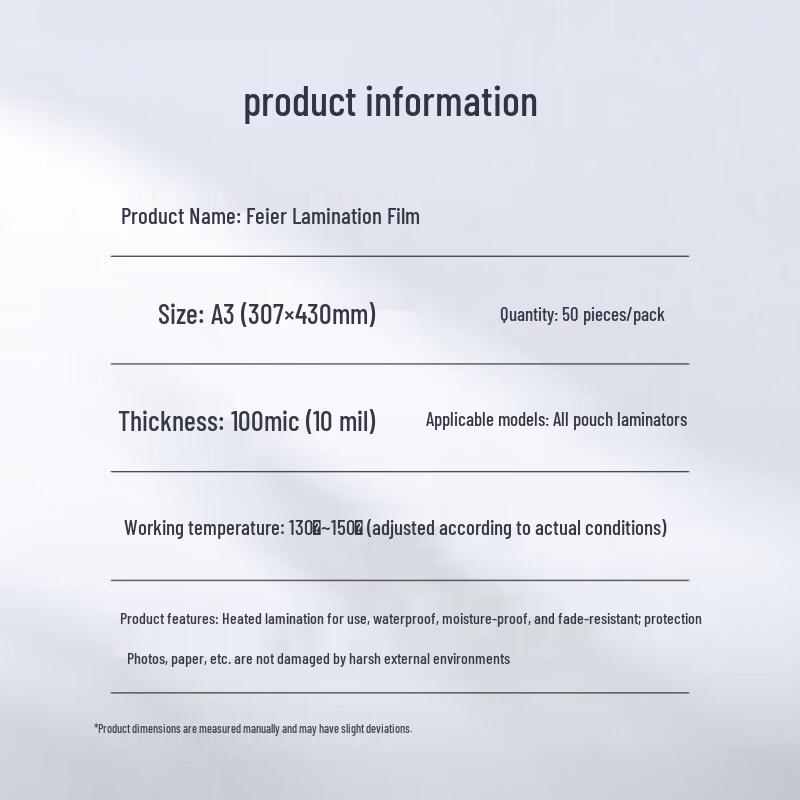 Feier Thermal Laminating Pouches