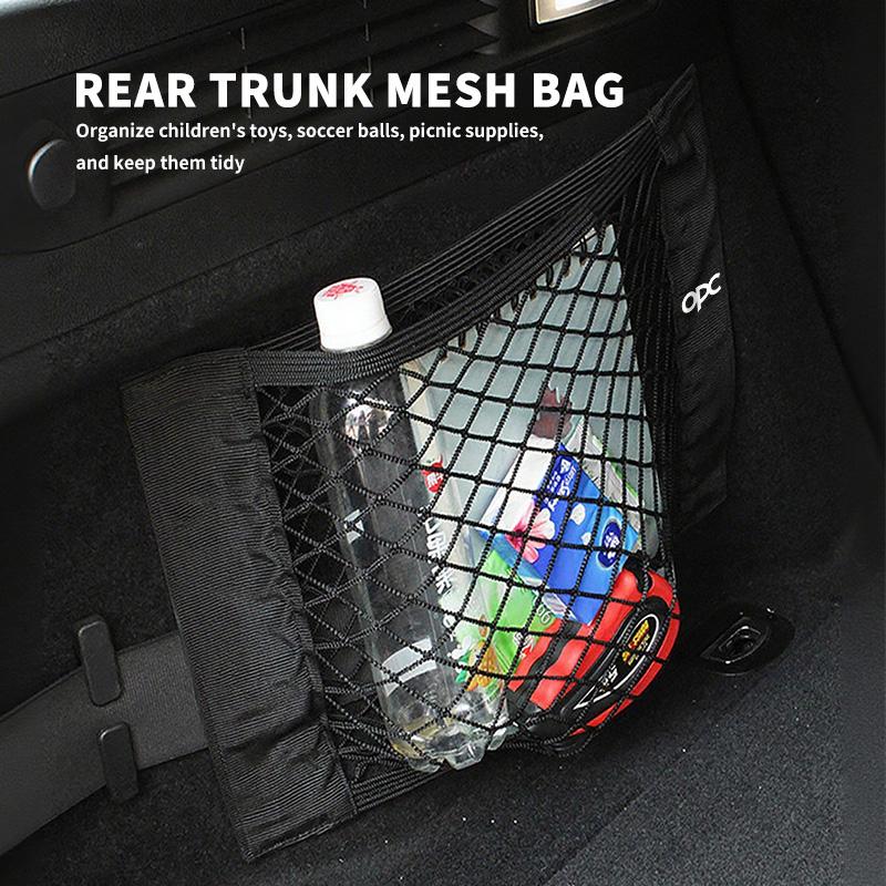 AAJA1 For Opel Car Trunk Storage Bag Elastic Mesh Organizer Pocket Protector Cover Meriva Mokka Grandland Vectra Zafira Vivaro Antara