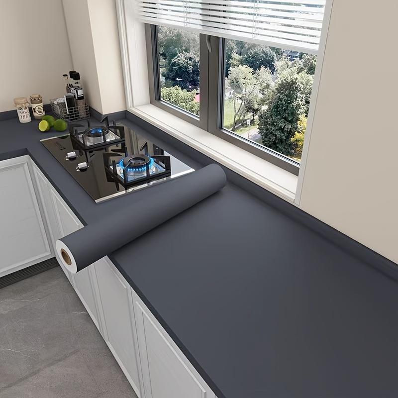 60СМ Самоклеящиеся виниловые обои Матовый черный серый белый Съемная толстая контактная бумага для стен кухонь столешниц шкафов