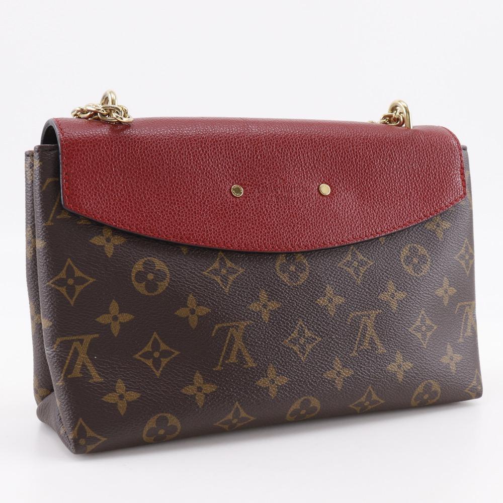 Louis Vuitton Солнечный Прасид Наплечная сумка M43713 Slys Коричневый / красный Канва Monogram Женская Б/У