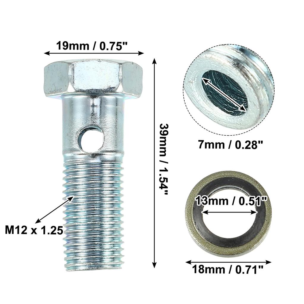 X AUTOHAUX 2 комплекта Универсальный Авто Болт Банджо Адаптер для Тормозного Фитинга M12 x