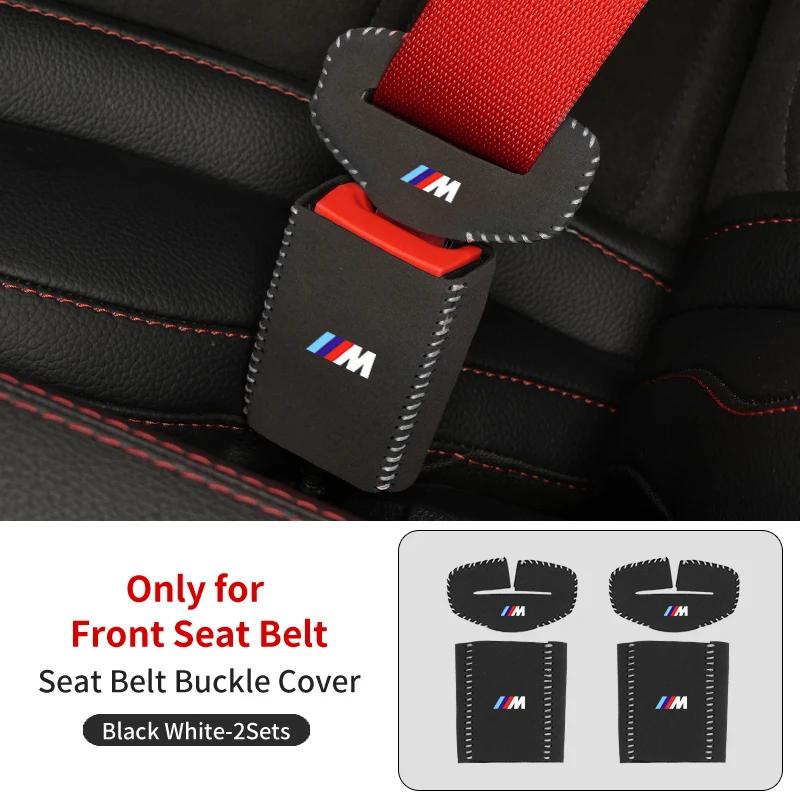 BAAK1 New 2025 2PC Car Seat Belt Buckle Protective Cover Safety Belt Plug Clip Case For BMW M X1 X3 X5 X6 X7 E30 E90 M3 E84 E83 E91 E7