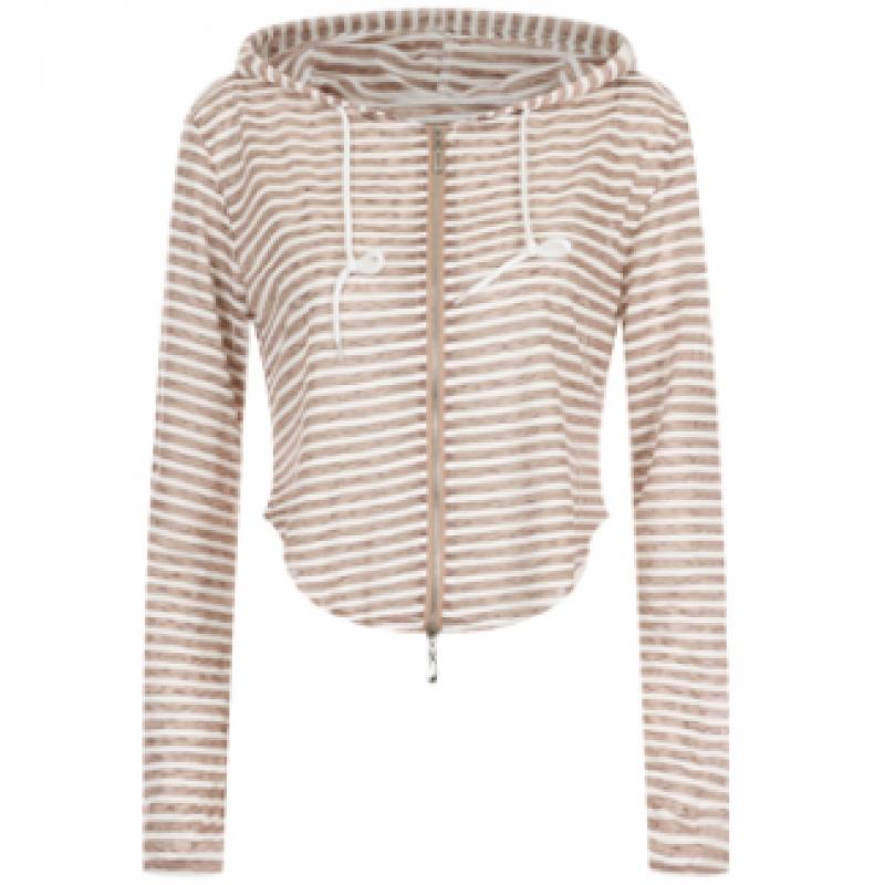Shop Women Sheer Hooded Zip Up Cardigan Ivory Egg Wcd 20657